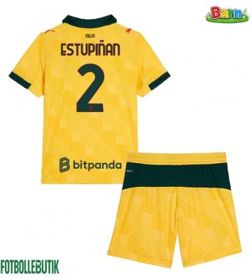 AC Milan Pervis Estupinan #2 Tredjeställ Barn 2025-26 Kortärmad (+ Korta byxor)